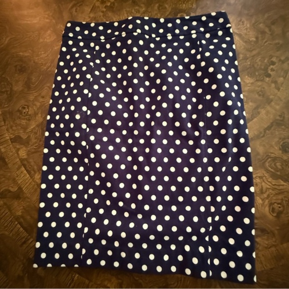 Pixley Polka Dot Navy & White Skirt EUC Sz Small